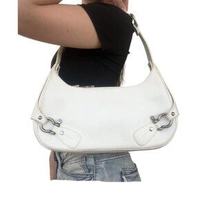 Burberry The D-ring White Leather Shoulder Bag